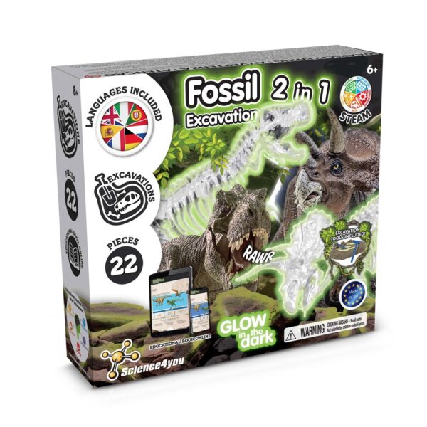 35823_100 2 in 1 Fossil Excavation Kit I. Educational game for children