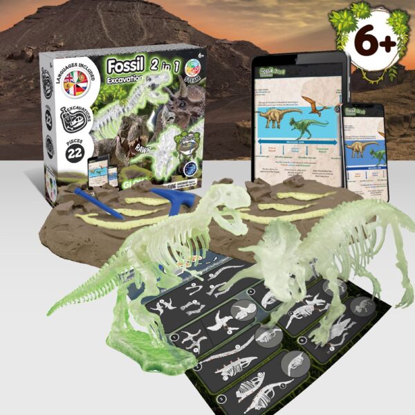 35823_100-b 2 in 1 Fossil Excavation Kit I. Educational game for children