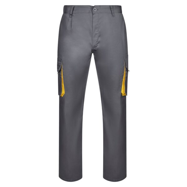 36004_207 VL HYPNOS. Two-tone multi-pocket twill trousers (200g/m²), in cotton (35%) and polyester (65%)