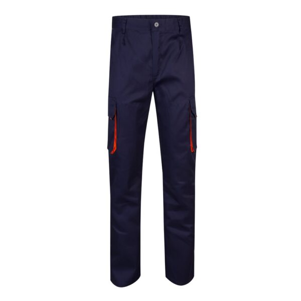 36004_214 VL HYPNOS. Two-tone multi-pocket twill trousers (200g/m²), in cotton (35%) and polyester (65%)
