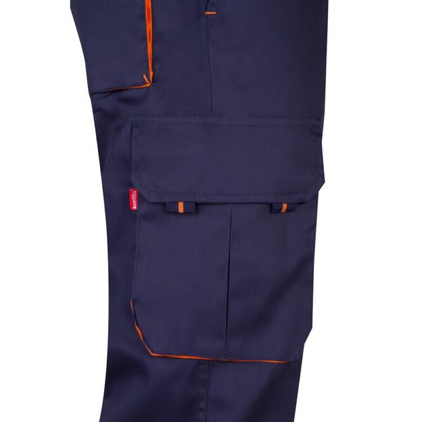 36004_214-e VL HYPNOS. Two-tone multi-pocket twill trousers (200g/m²), in cotton (35%) and polyester (65%)