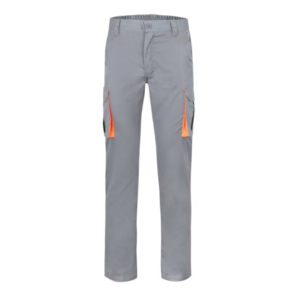 36004_217 VL HYPNOS. Two-tone multi-pocket twill trousers (200g/m²), in cotton (35%) and polyester (65%)