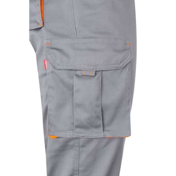 36004_217-e VL HYPNOS. Two-tone multi-pocket twill trousers (200g/m²), in cotton (35%) and polyester (65%)