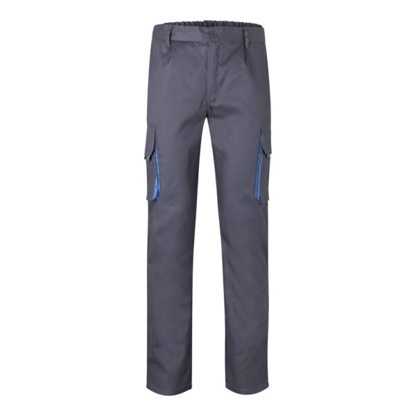 36004_227 VL HYPNOS. Two-tone multi-pocket twill trousers (200g/m²), in cotton (35%) and polyester (65%)