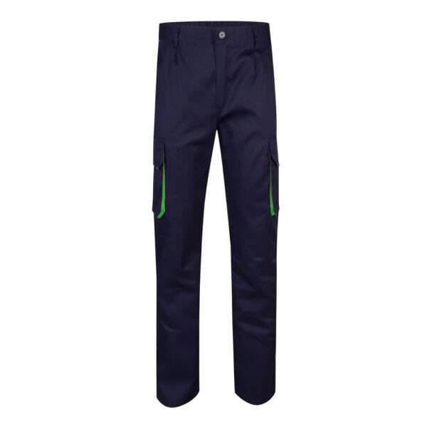 36004_234 VL HYPNOS. Two-tone multi-pocket twill trousers (200g/m²), in cotton (35%) and polyester (65%)