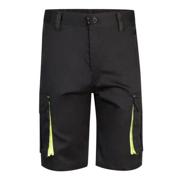 36018_203 VL HEMERA. Two-tone, multi-pocket stretch Bermuda shorts (240g/m²), in cotton (46%), EME (38%) and polyester (16%)