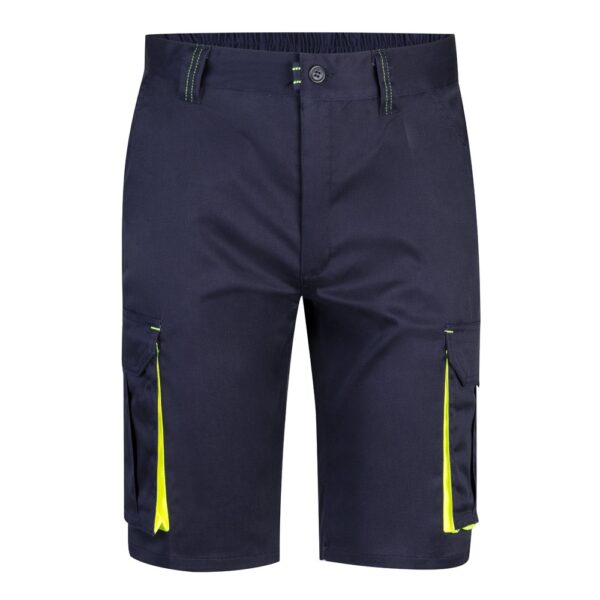 36018_204 VL HEMERA. Two-tone, multi-pocket stretch Bermuda shorts (240g/m²), in cotton (46%), EME (38%) and polyester (16%)