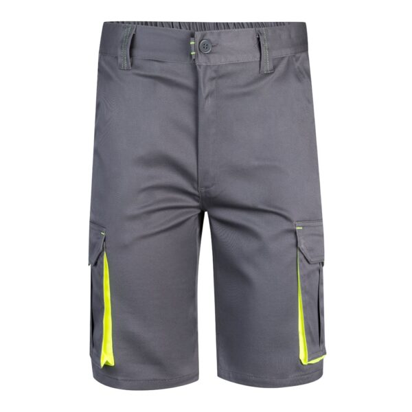 36018_207 VL HEMERA. Two-tone, multi-pocket stretch Bermuda shorts (240g/m²), in cotton (46%), EME (38%) and polyester (16%)