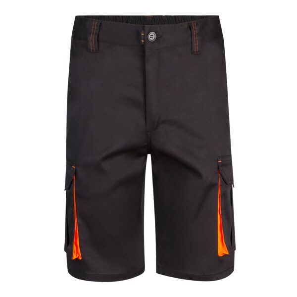 36018_213 VL HEMERA. Two-tone, multi-pocket stretch Bermuda shorts (240g/m²), in cotton (46%), EME (38%) and polyester (16%)