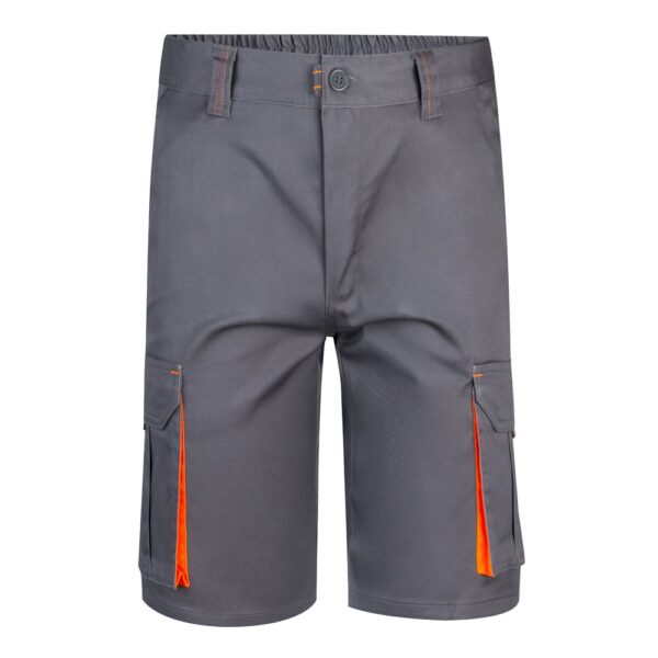 36018_217 VL HEMERA. Two-tone, multi-pocket stretch Bermuda shorts (240g/m²), in cotton (46%), EME (38%) and polyester (16%)