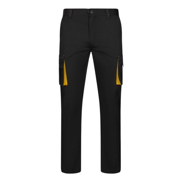 36031_203 VL FIDES. Two-tone, multi-pocket stretch trousers (240g/m²), in cotton (46%), EME (38%) and polyester (16%)