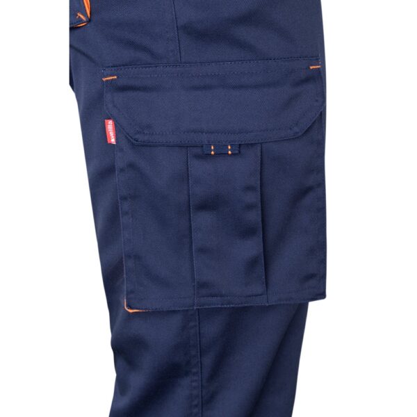 36031_214-e VL FIDES. Two-tone, multi-pocket stretch trousers (240g/m²), in cotton (46%), EME (38%) and polyester (16%)