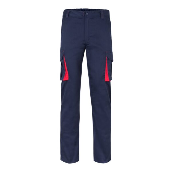36031_224 VL FIDES. Two-tone, multi-pocket stretch trousers (240g/m²), in cotton (46%), EME (38%) and polyester (16%)