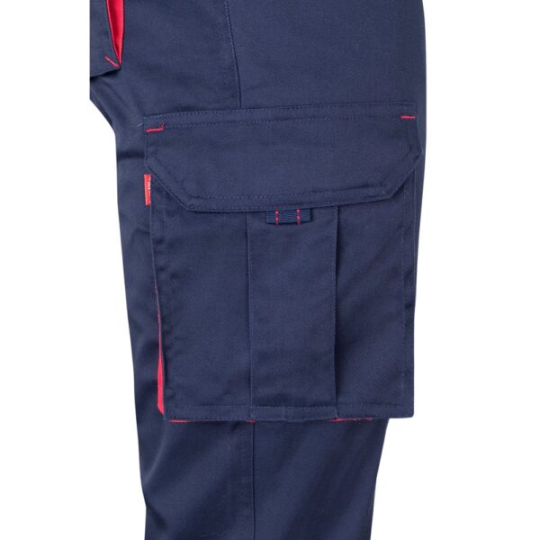 36031_224-e VL FIDES. Two-tone, multi-pocket stretch trousers (240g/m²), in cotton (46%), EME (38%) and polyester (16%)