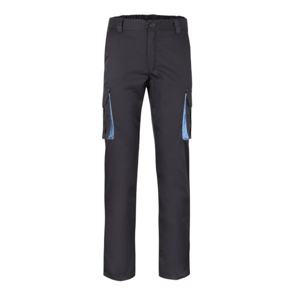 36031_227 VL FIDES. Two-tone, multi-pocket stretch trousers (240g/m²), in cotton (46%), EME (38%) and polyester (16%)