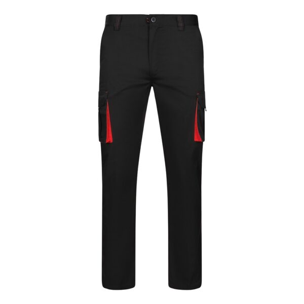 36031_233 VL FIDES. Two-tone, multi-pocket stretch trousers (240g/m²), in cotton (46%), EME (38%) and polyester (16%)