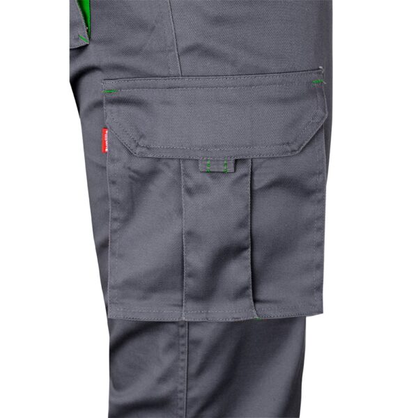 36031_247-e VL FIDES. Two-tone, multi-pocket stretch trousers (240g/m²), in cotton (46%), EME (38%) and polyester (16%)