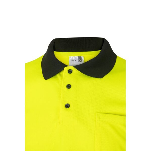 36063_203-e VL CUPID. Two-tone bird-eye polo shirt (160g/m²) with short sleeves, in polyester (100%)