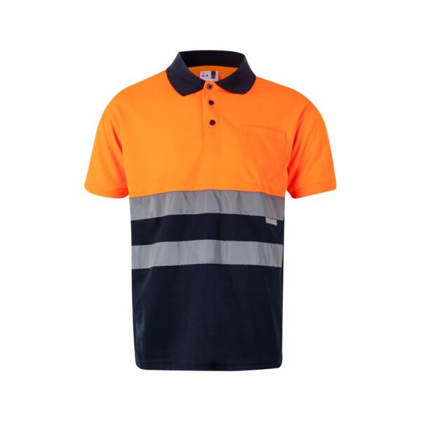 36063_214 VL CUPID. Two-tone bird-eye polo shirt (160g/m²) with short sleeves, in polyester (100%)