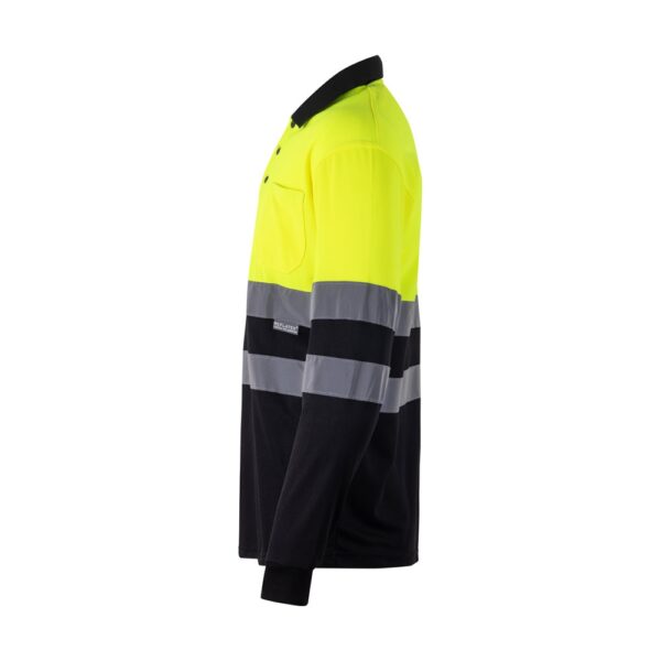 36067_203-c VL VULCAN. Two-tone bird-eye polo shirt (160g/m²) with long sleeves, in polyester (100%)