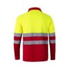 VL VULCAN. Two-tone bird-eye polo shirt (160g/m²) with long sleeves, in polyester (100%)