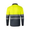 VL VULCAN. Two-tone bird-eye polo shirt (160g/m²) with long sleeves, in polyester (100%)