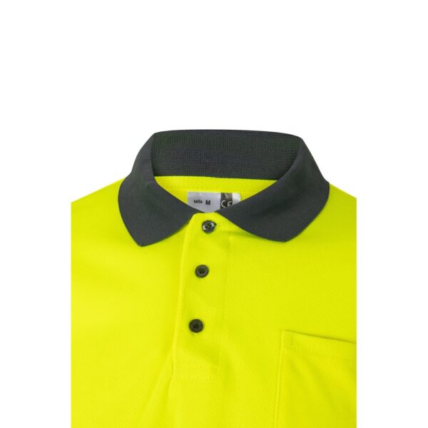 36067_207-e VL VULCAN. Two-tone bird-eye polo shirt (160g/m²) with long sleeves, in polyester (100%)