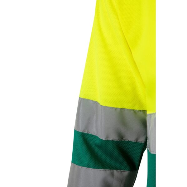 36067_209-f VL VULCAN. Two-tone bird-eye polo shirt (160g/m²) with long sleeves, in polyester (100%)
