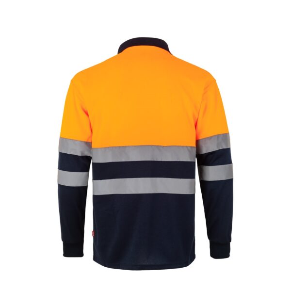 36067_214-b VL VULCAN. Two-tone bird-eye polo shirt (160g/m²) with long sleeves, in polyester (100%)
