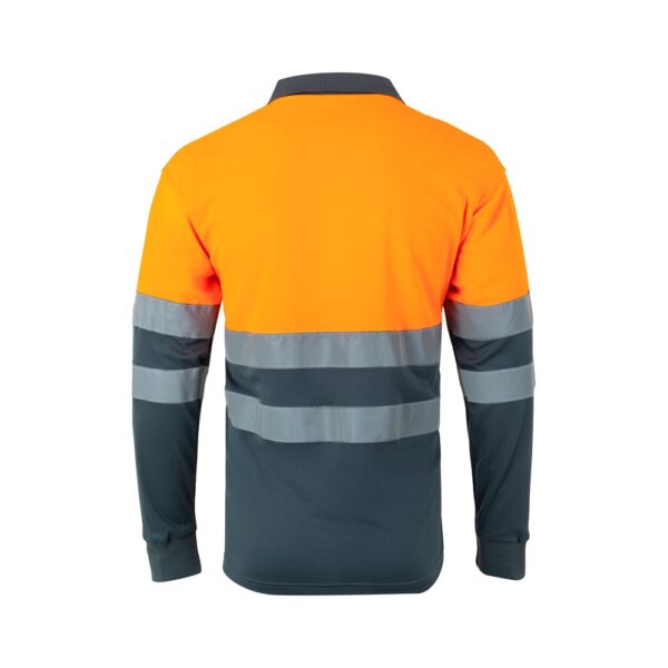 36067_217-b VL VULCAN. Two-tone bird-eye polo shirt (160g/m²) with long sleeves, in polyester (100%)