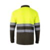 VL VULCAN. Two-tone bird-eye polo shirt (160g/m²) with long sleeves, in polyester (100%)