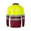 VL VULCAN. Two-tone bird-eye polo shirt (160g/m²) with long sleeves, in polyester (100%)
