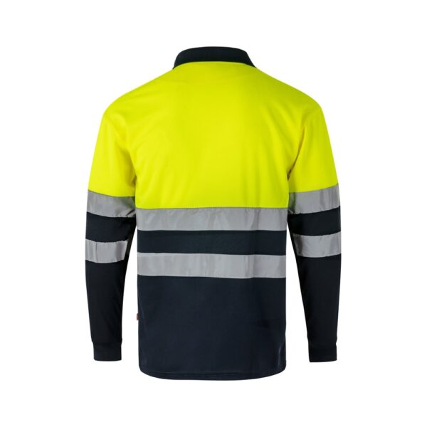 36069_204-b VL VULCAN LARGE. Two-tone bird-eye polo shirt (160g/m²) with long sleeves, in polyester (100%)