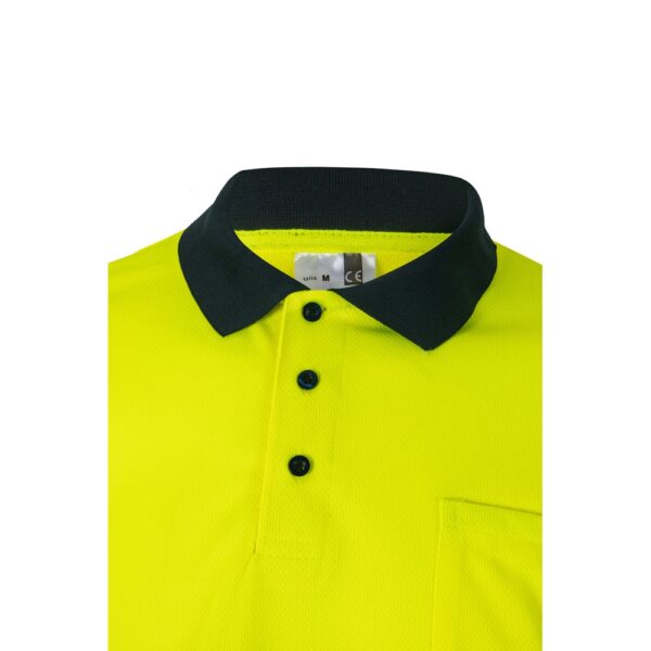 36069_204-e VL VULCAN LARGE. Two-tone bird-eye polo shirt (160g/m²) with long sleeves, in polyester (100%)