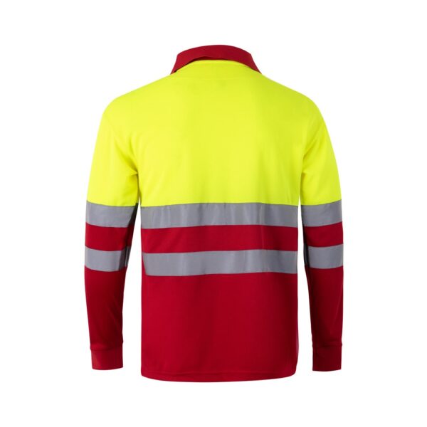 36069_205-b VL VULCAN LARGE. Two-tone bird-eye polo shirt (160g/m²) with long sleeves, in polyester (100%)