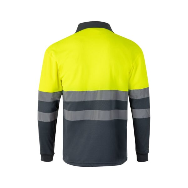 36069_207-b VL VULCAN LARGE. Two-tone bird-eye polo shirt (160g/m²) with long sleeves, in polyester (100%)