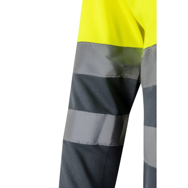 36069_207-f VL VULCAN LARGE. Two-tone bird-eye polo shirt (160g/m²) with long sleeves, in polyester (100%)