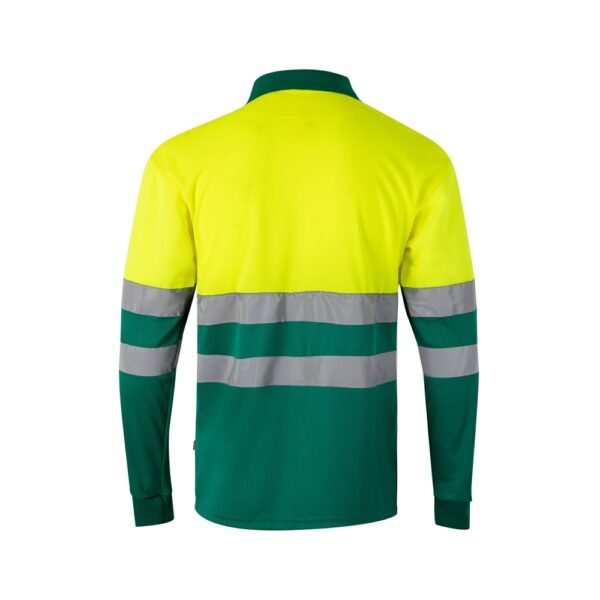 36069_209-b VL VULCAN LARGE. Two-tone bird-eye polo shirt (160g/m²) with long sleeves, in polyester (100%)