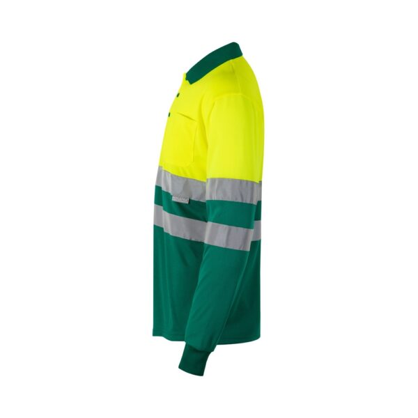 36069_209-c VL VULCAN LARGE. Two-tone bird-eye polo shirt (160g/m²) with long sleeves, in polyester (100%)