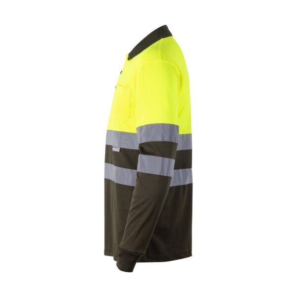 36069_219-c VL VULCAN LARGE. Two-tone bird-eye polo shirt (160g/m²) with long sleeves, in polyester (100%)