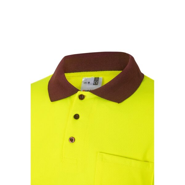 36069_225-e VL VULCAN LARGE. Two-tone bird-eye polo shirt (160g/m²) with long sleeves, in polyester (100%)
