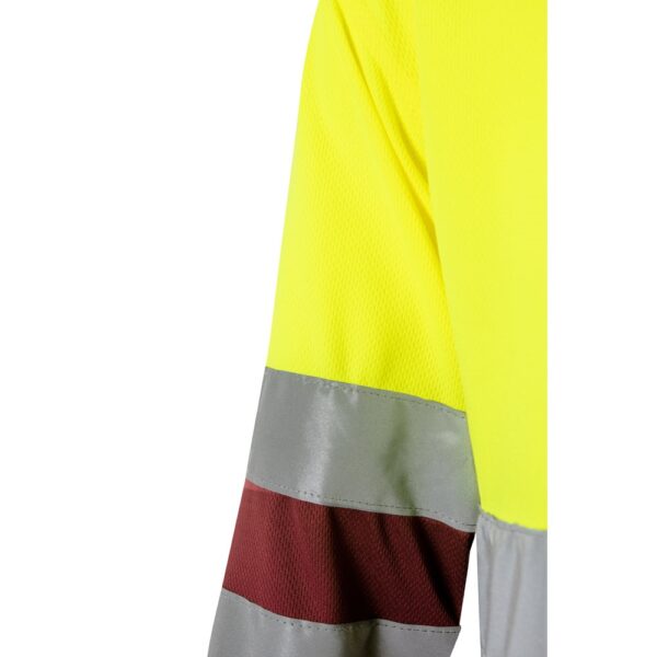36069_225-f VL VULCAN LARGE. Two-tone bird-eye polo shirt (160g/m²) with long sleeves, in polyester (100%)