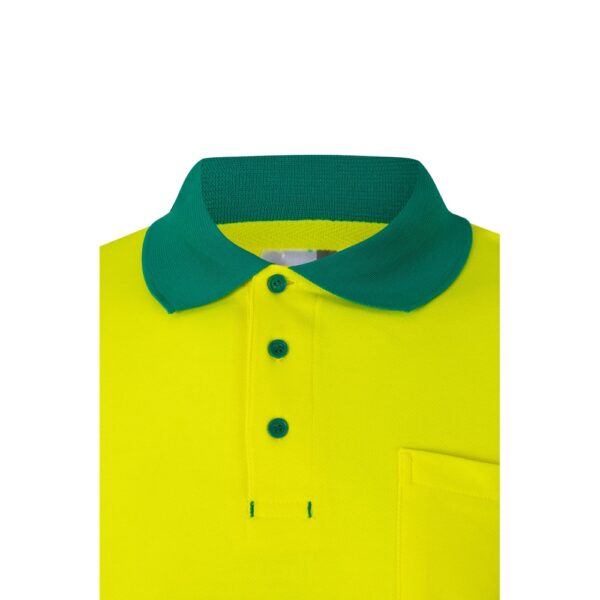 VL PLUTO LARGE. Two-tone piqué polo shirt (150g/m²) with long sleeves, in cotton (55%) and polyester (45%)