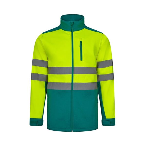 36145_209 VL HESTIA LARGE. Two-tone soft shell jacket (280g/m²), with fleece lining and TPU membrane, in polyester (96%) and elastane (4%)