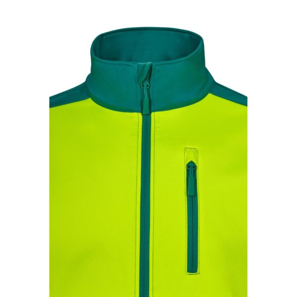 36145_209-e VL HESTIA LARGE. Two-tone soft shell jacket (280g/m²), with fleece lining and TPU membrane, in polyester (96%) and elastane (4%)