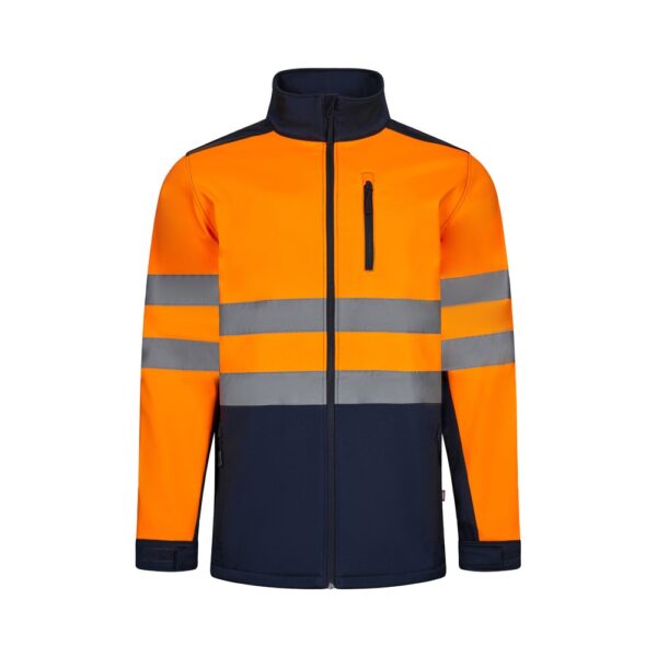 36145_214 VL HESTIA LARGE. Two-tone soft shell jacket (280g/m²), with fleece lining and TPU membrane, in polyester (96%) and elastane (4%)