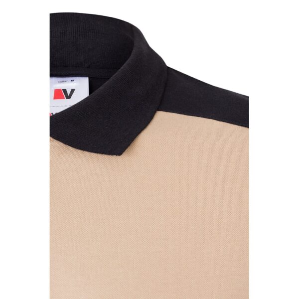 36148_131-e VL VELES. Two-tone stretch piqué polo shirt (200g/m²) with short sleeves, in polyester (96%) and elastane (4%)
