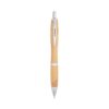 NICOLE. Bamboo ball pen with clip and metal trim