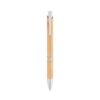 BETA BAMBOO. Bamboo ball pen with clip and metal trim