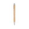 BETA BAMBOO. Bamboo ball pen with clip and metal trim
